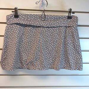 NWT Garnet Hill Gray/White Polka Dot Ruched Swim Skirt Size 10